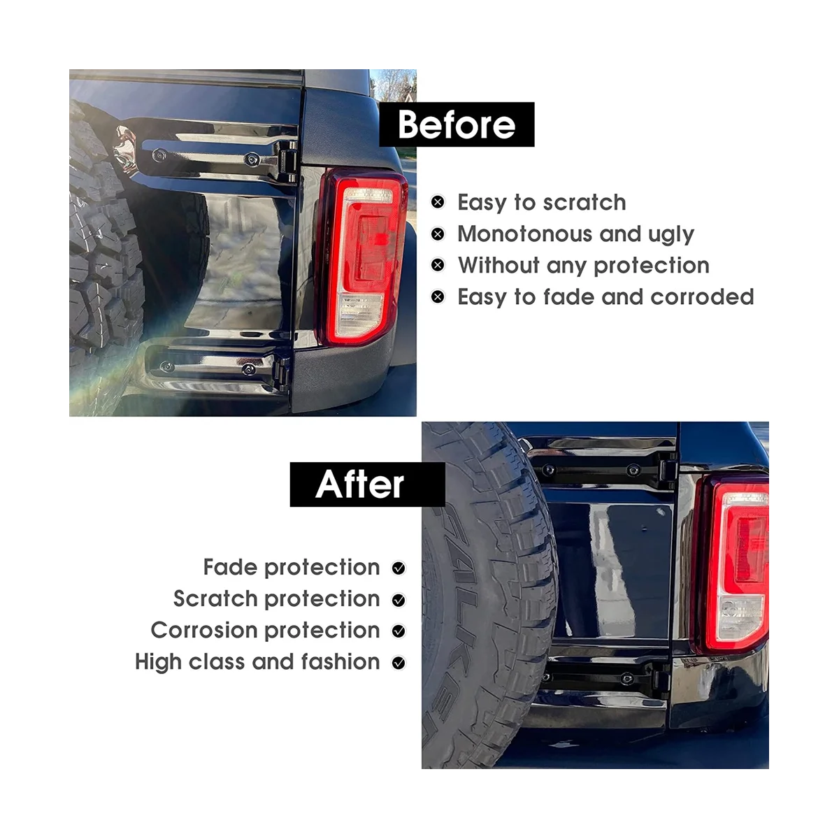 Крышка петли задней двери для Ford Bronco 2021 2022 2023 аксессуары (черный)