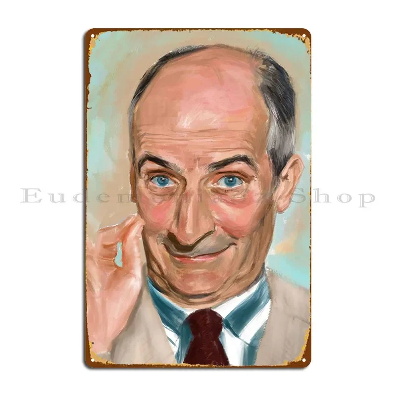 Portrait Of Louis De Fune Metal Sign Custom Living Room Vintage Cinema Garage Tin Poster