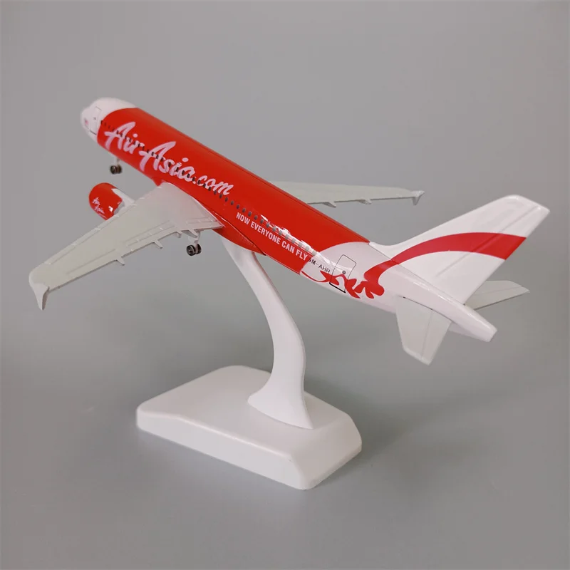 

19cm Air Asia Airlines Airbus 320 A320 Airways Airplane Model Plane Model Red Alloy Metal Diecast Aircraft with Wheels Aeroplane