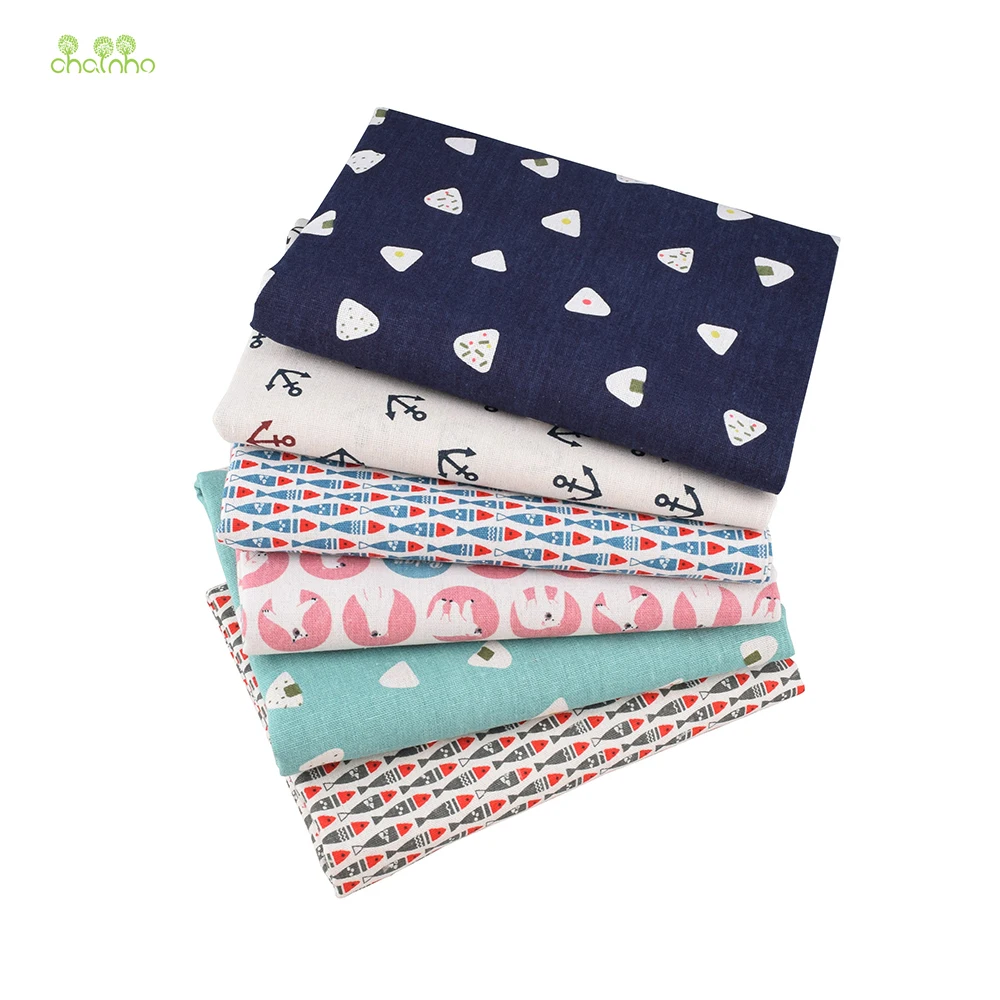 Chainho,Printed Cotton Linen Fabric,DIY Sewing & Quilting Material,For Sofa,Table Cloth,Curtain,Bag,Cushion,Furniture Cover CL12