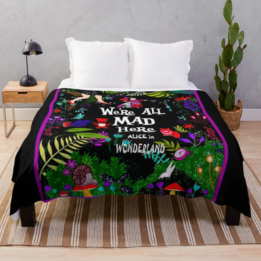 

Фланелевое Одеяло «Алиса в стране чудес» с абстрактным психоделическим принтом сумасшедших фантазий