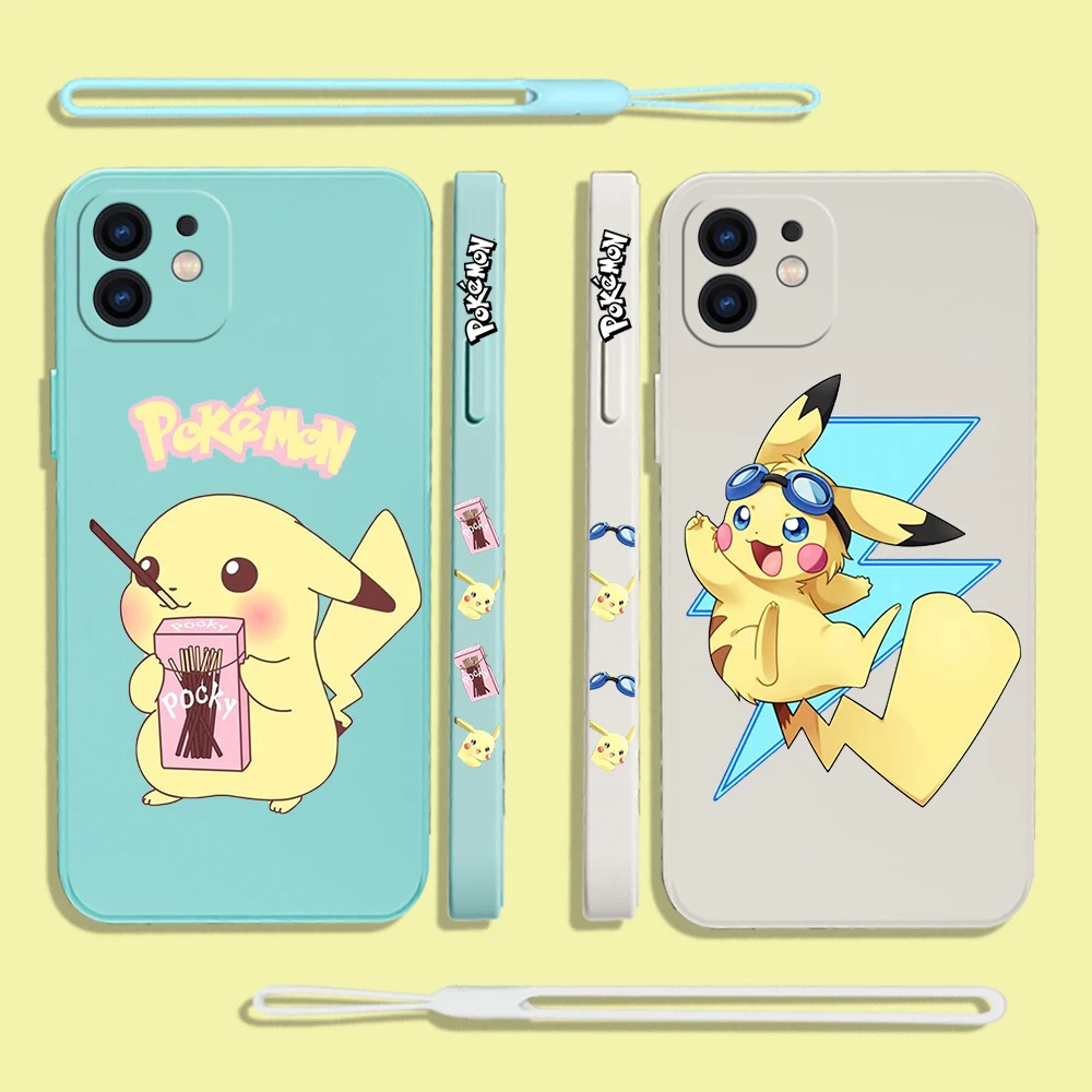 

Pikachus Phone Case For OPPO A7X A53 AX5 A93 A94 A35 A95 A12 A15 A15S A16 A8 A72 Reno 7Z 6Z 5Z F19 4G 5G with Hand Strap