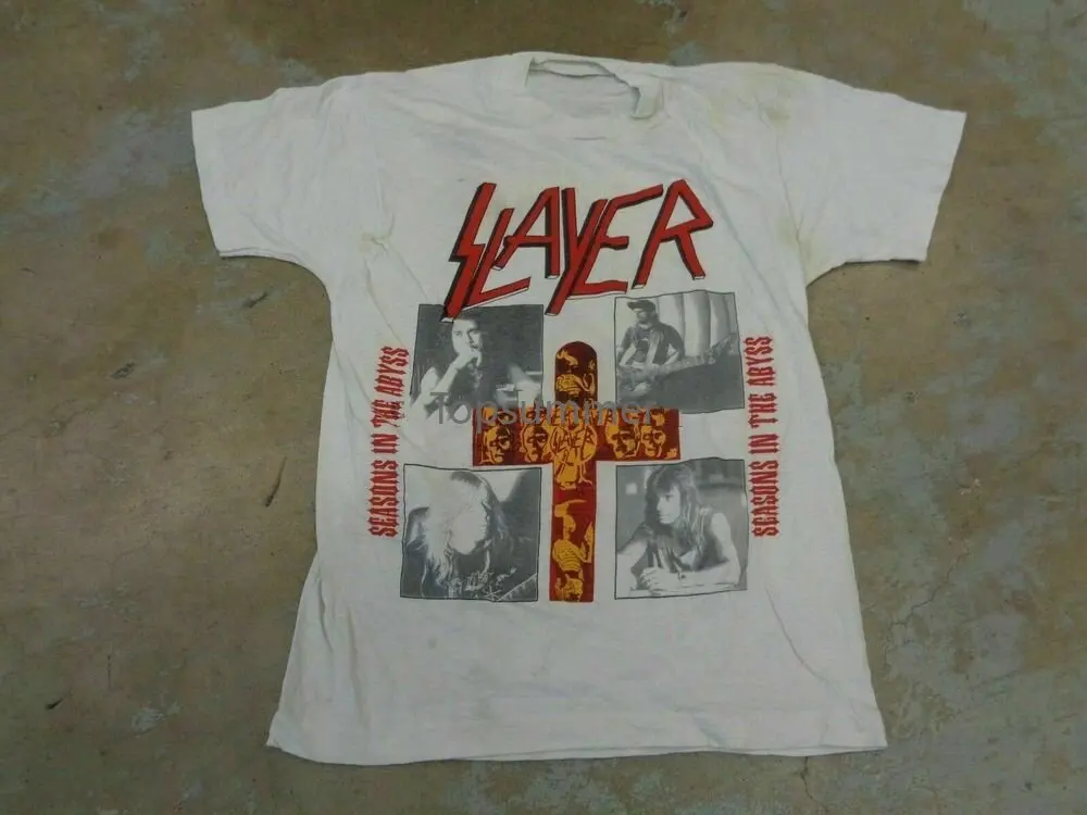 

Rare!! Vtg Slayer Season In The Abyss Tour 1991 T Shirt Size Usa Size Top