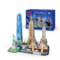 3d puzzle paper building model toy us new york usa city line scenery famous build architecture birthday christmas gift 1pc
