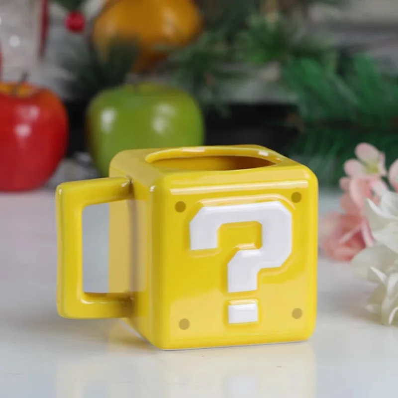 

Милая мультяшная экшн-фигурка супер Брос, игрушки, керамическая кружка, знак вопроса, Стайлинг вазы, милая подвеска, подарок на день рождения для детей