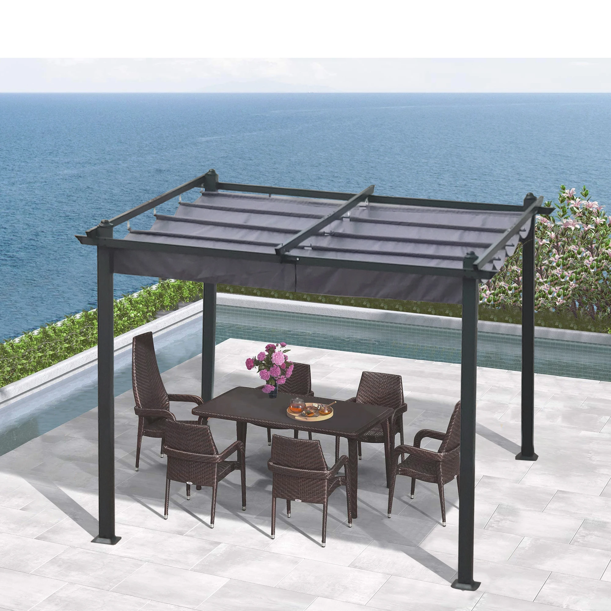 Sunshelter Pergola For Gardens,terraces,backyard,gray