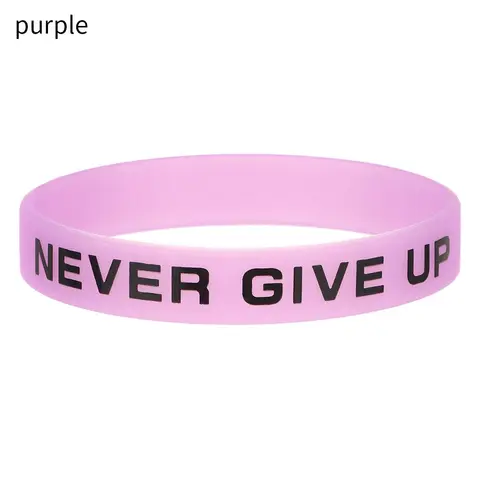 Силиконовый браслет с надписью «Never Give Up» для мужчин и женщин
