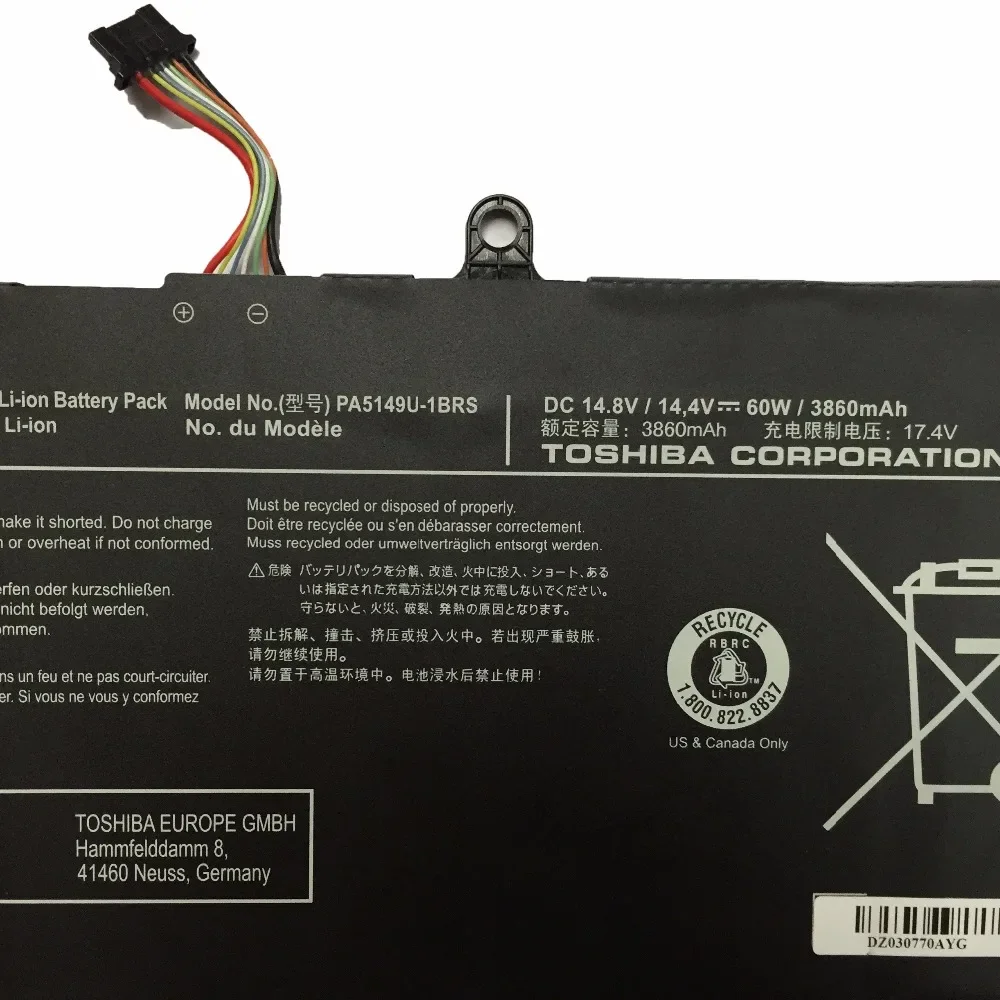 14 4 В/14 8 В 60WH 3860 мАч PA5149U-1BRS Новый оригинальный аккумулятор для ноутбука Toshiba Tecra
