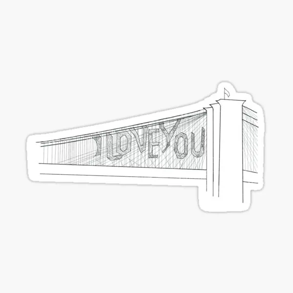 Наклейки для багажа Tasm 2 I Love You Bridge 5 шт. милые аниме наклейки на бампер домашнее