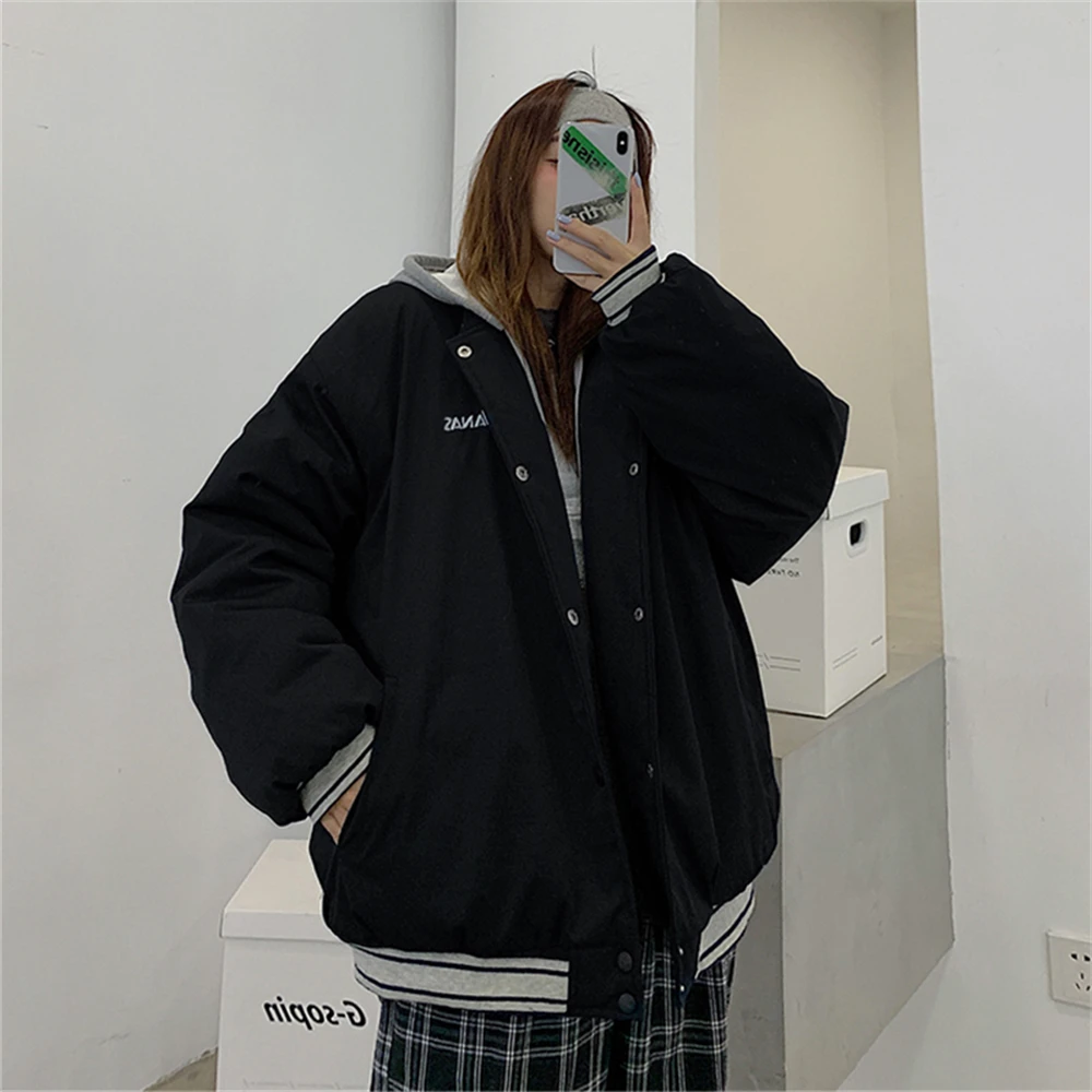 2023 New Autumn and Winter Women's Personalized American Relaxed Casual Thickened Baseball uniform Cotton Coat Fashion