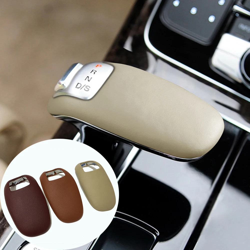 

Leather Wrap Gear Shift Knob Cover Handle Trim Sticker for Audi A8 S8 D4 4H 2011 2012 2013 2014 2015 2016 2017 Car Accessories