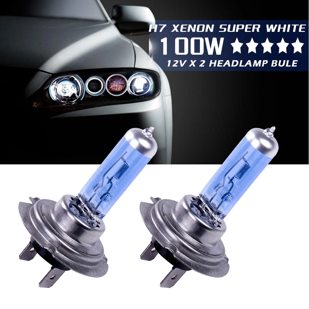 

2pcs Car Headlight Bulbs Halogen Lamps Daytime Running Lights Super Bright Ultra-white 12V H7 100W Xenon Light Accessories