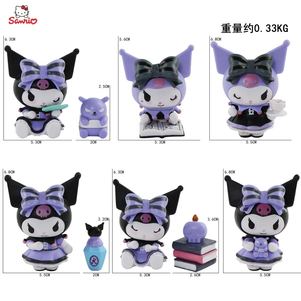 

6PCS New Sanrio Doll Desktop Decoration Kawaii Kuromi Lucky Divination Series Room Decoration Children'S Toys Birthday Gifts