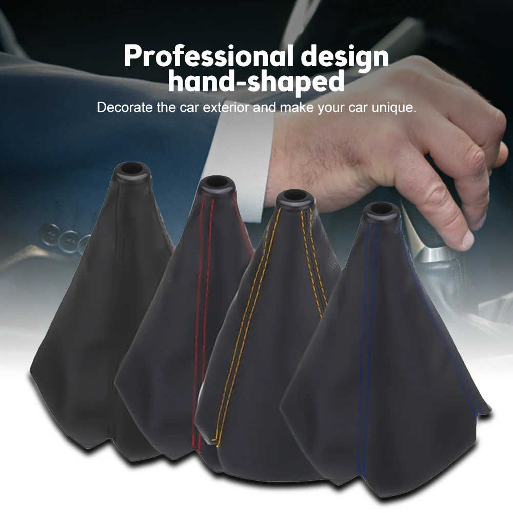 

16mm Universal PU Leather Car Gear Shift Collars Carbon Fiber Auto Car Manual Stick Shifter Knob Gear Shift Boot Cover Gaiter