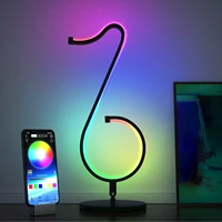 smart table wall led lamp night lights ambient mood lights tiktok music sync desk decoration rgbic 210 mode app remote control