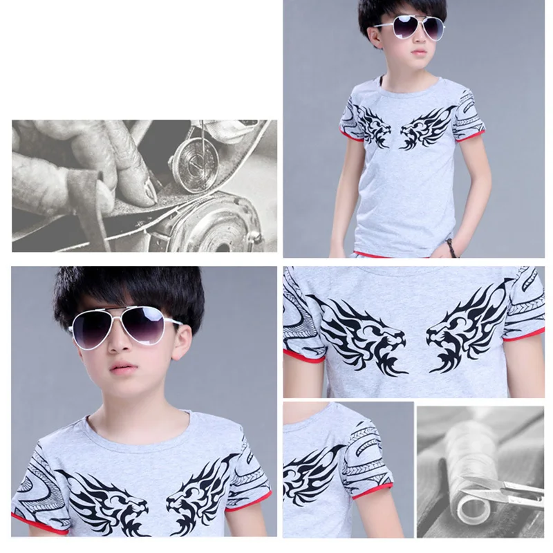 Футболка с коротким рукавом и шорты для мальчиков 5-12 лет |