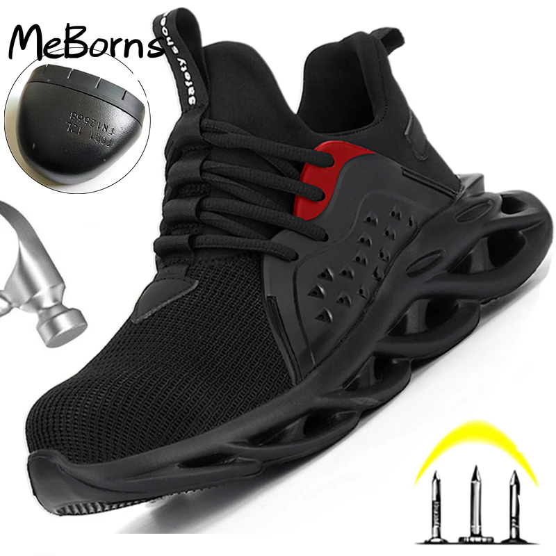 

Men's Outdoor Breathable Mesh Steel Toe Anti Smashing Safety Shoes Men's Light Puncture Proof Comfortable Work Shoes Safety Boot