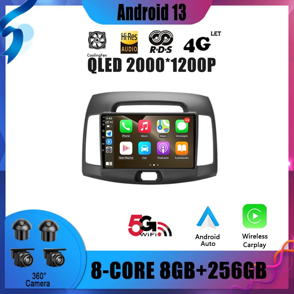 

Android 13 Navigation No 2 Din DVD Player For Hyundai Elantra 4 HD (2006 - 2012) Car Radio Multimedia Video GPS