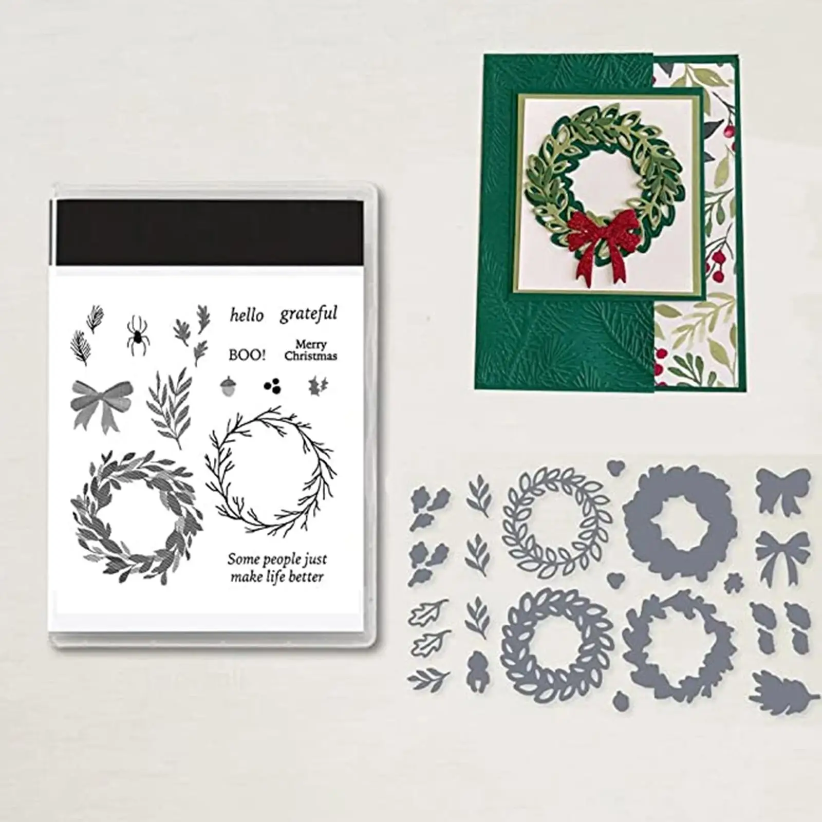 

7 Styles Merry Christmas Clear Stamps And Metal Cutting Dies Sets For DIY Craft Making Greeting Card Scrapbooking Decoration