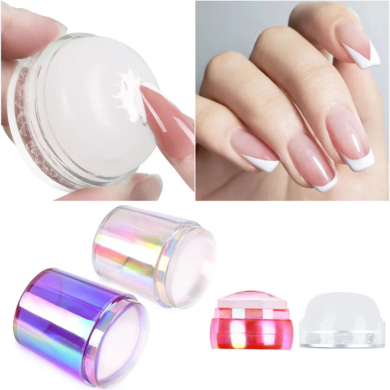 

1pcs Silicone Nail Printing Tools Silicone Stamper Transparent Nail Holographic Stamping Stamp Polish Print Transfer Manicure