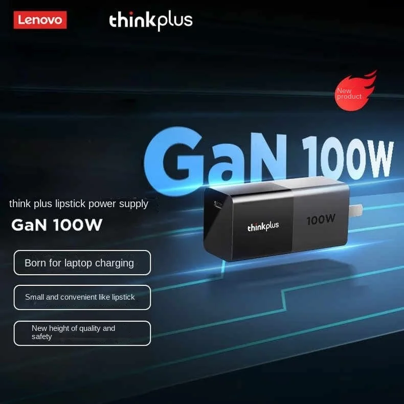 

Lenovo thinkplus fast charger laptop power adapter mini convenient lipstick 100w gallium nitride tablet phone charger wholesale