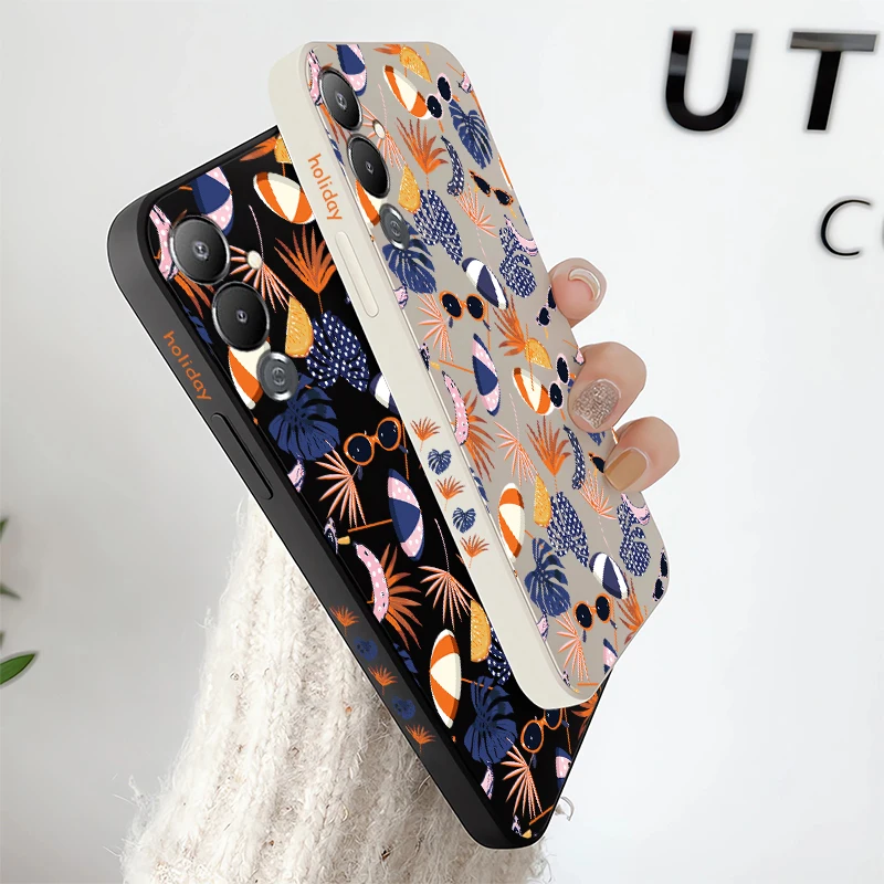 Чехол-зонтик от солнца Leaves для Infinix Tecno Spark Power 2 6 GO 2021 2025 7 7T 10 30C Pro силиконовый
