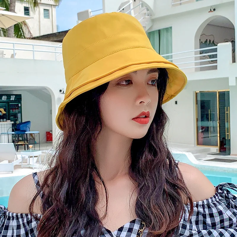 Simple Basin Cap Female Solid Color Sunscreen Sun Hat Tourism Travel Fashion With A Hundred Sun Hat Free Shipping Chapeau Femme