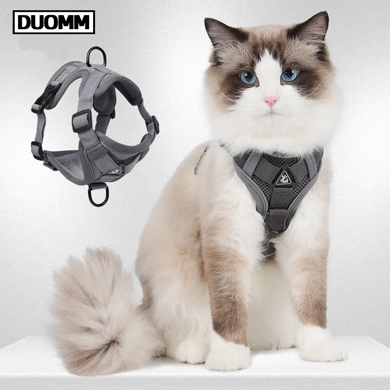 Adjustable Cat Harness and Leash Set Reflective Kitten Harness Escape Proof Harness for Cat Breathable Mesh Cat Accessories