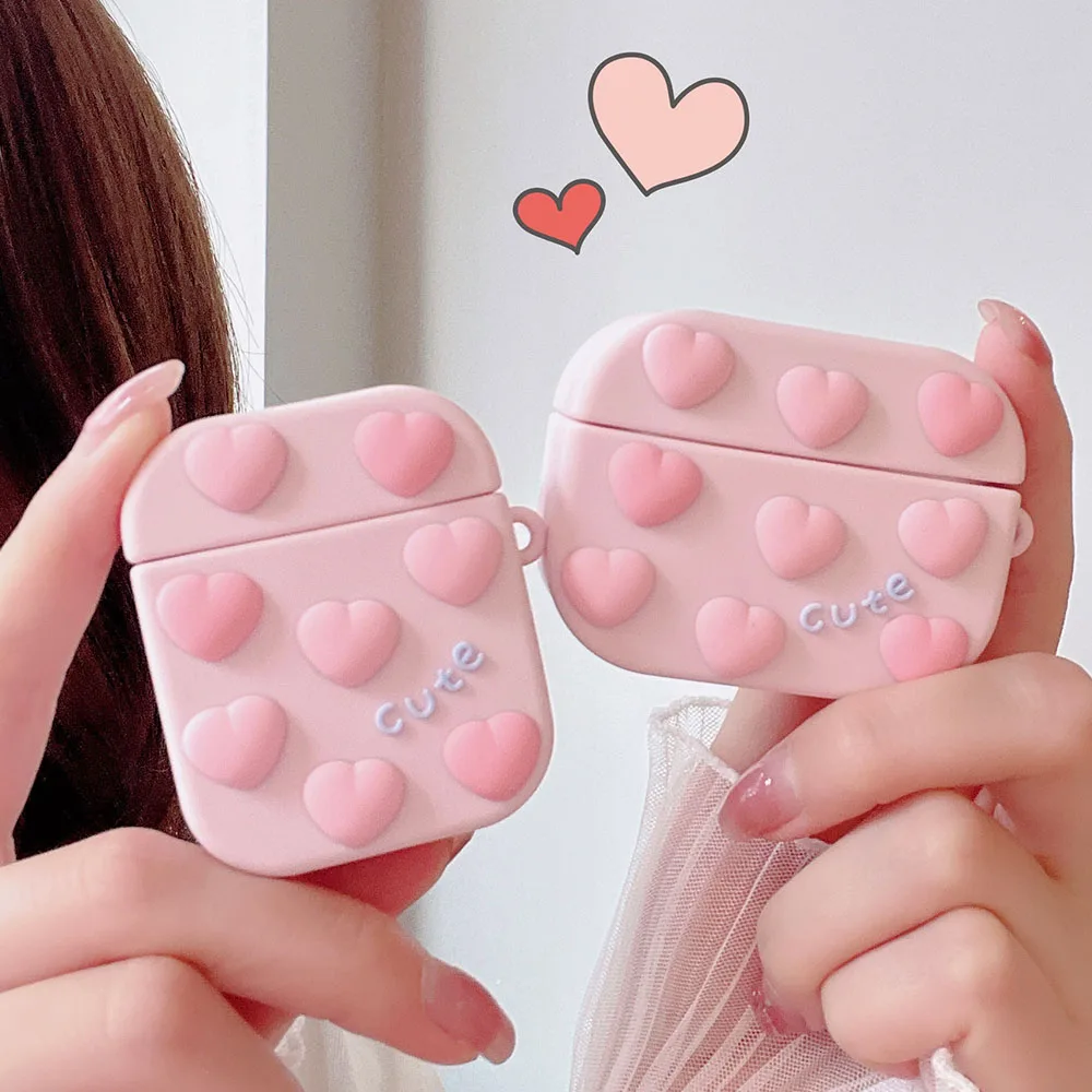 

Мягкий силиконовый чехол для наушников Airpods pro 3, защитный розовый чехол для наушников Apple Airpods 1 или 2