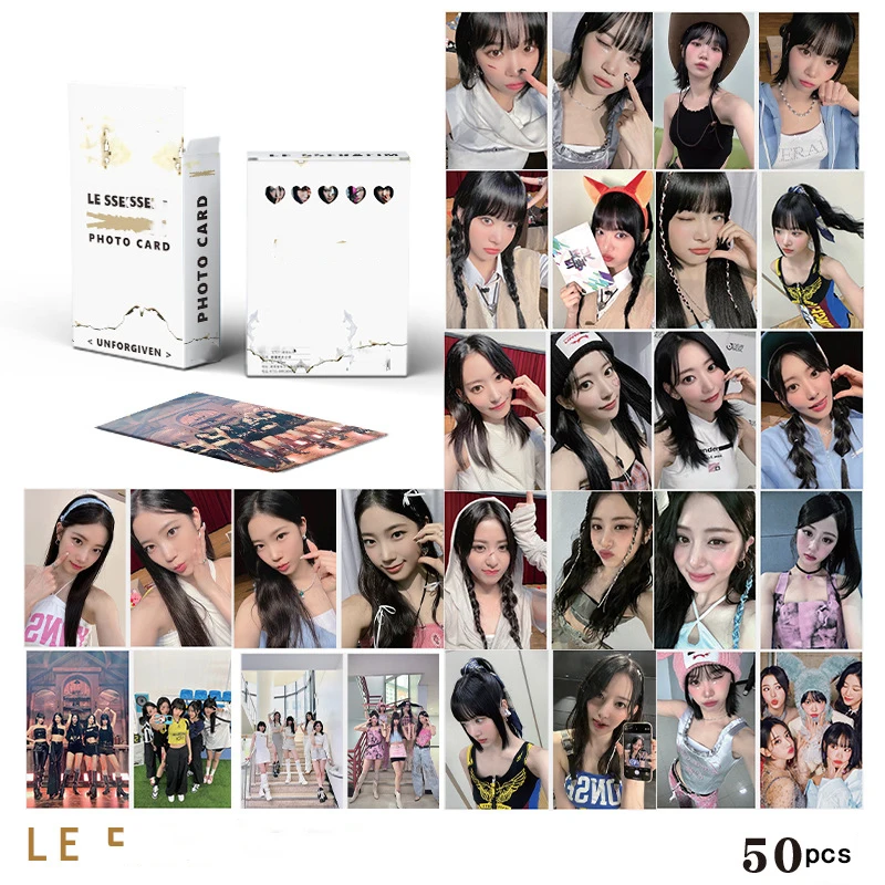 

55PCS/set LE SSERAFIM Kpop 2023 UNFORGIVEN Ablum FEARLESS Lomo Cards Girl Group Photocard Cute Print Card Poster Fans Gift