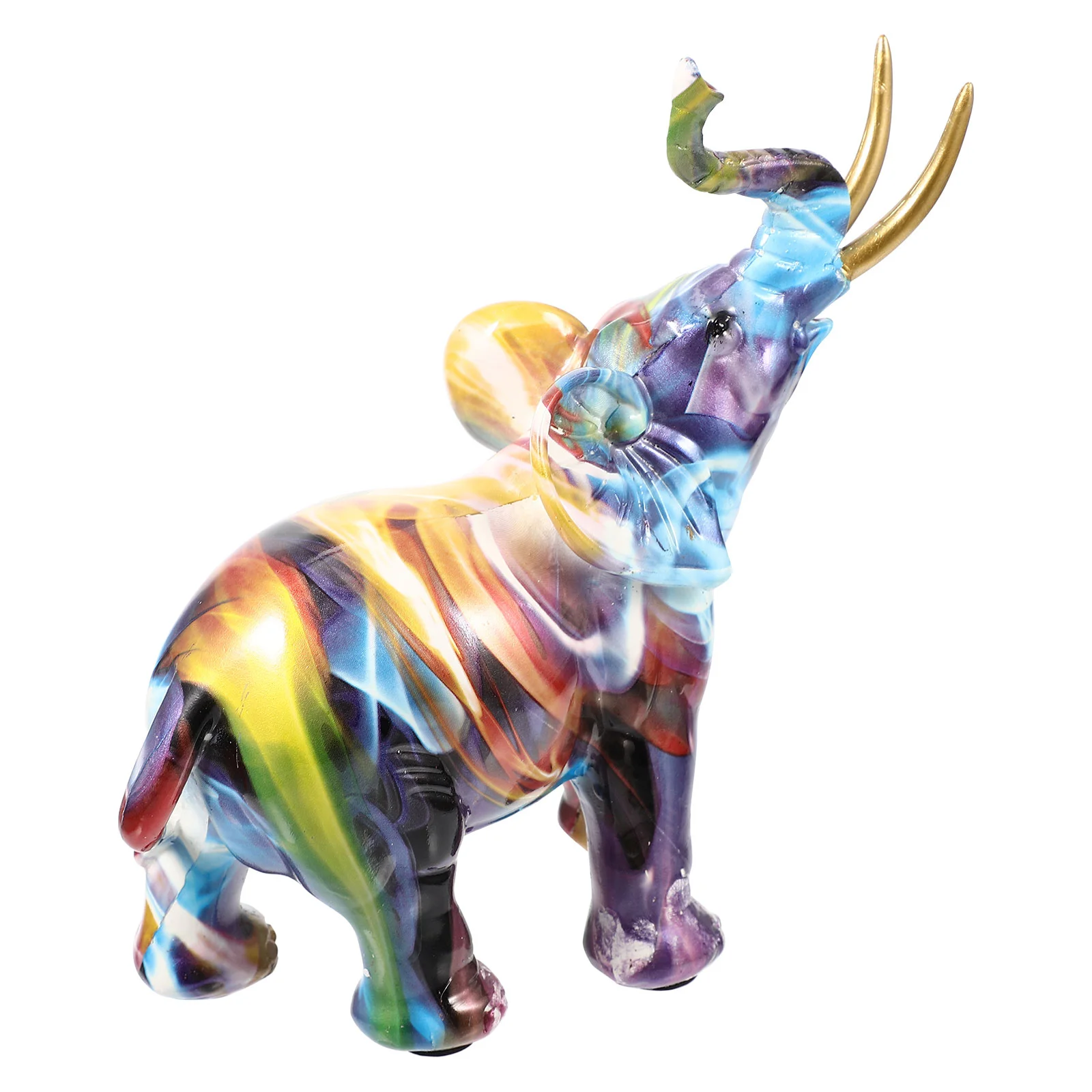 

Premium Resin Elephant Statue Elephant Modeling Adorn Housewarming Present Colorful Elephant Decor Desktop Ornament for Present