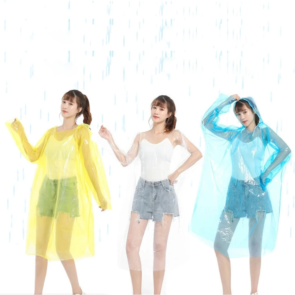 

Convenient Portable Rain Ponchos Ball For Adults Disposable Extra Thick Emergency Waterproof Raincoat Colorful Poncho With Hook