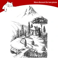 mountain gazebo clear stamps for scrapbooking card making photo album silicone stamp diy decorative crafts