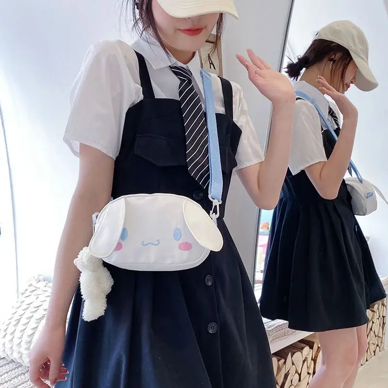 

2022 Sanrio Сумка-слинг для женщин в Корейском стиле простая сумка-хобо нагрудная сумка Cinnamoroll Kuromi My Melody сумки через плечо для студентов