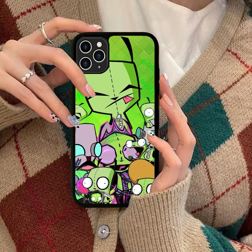 I-Invader Z-Zim Phone Case Silicone PC+TPU For IPhone 11 12 13 14 15 16 Plus Pro Max Cover