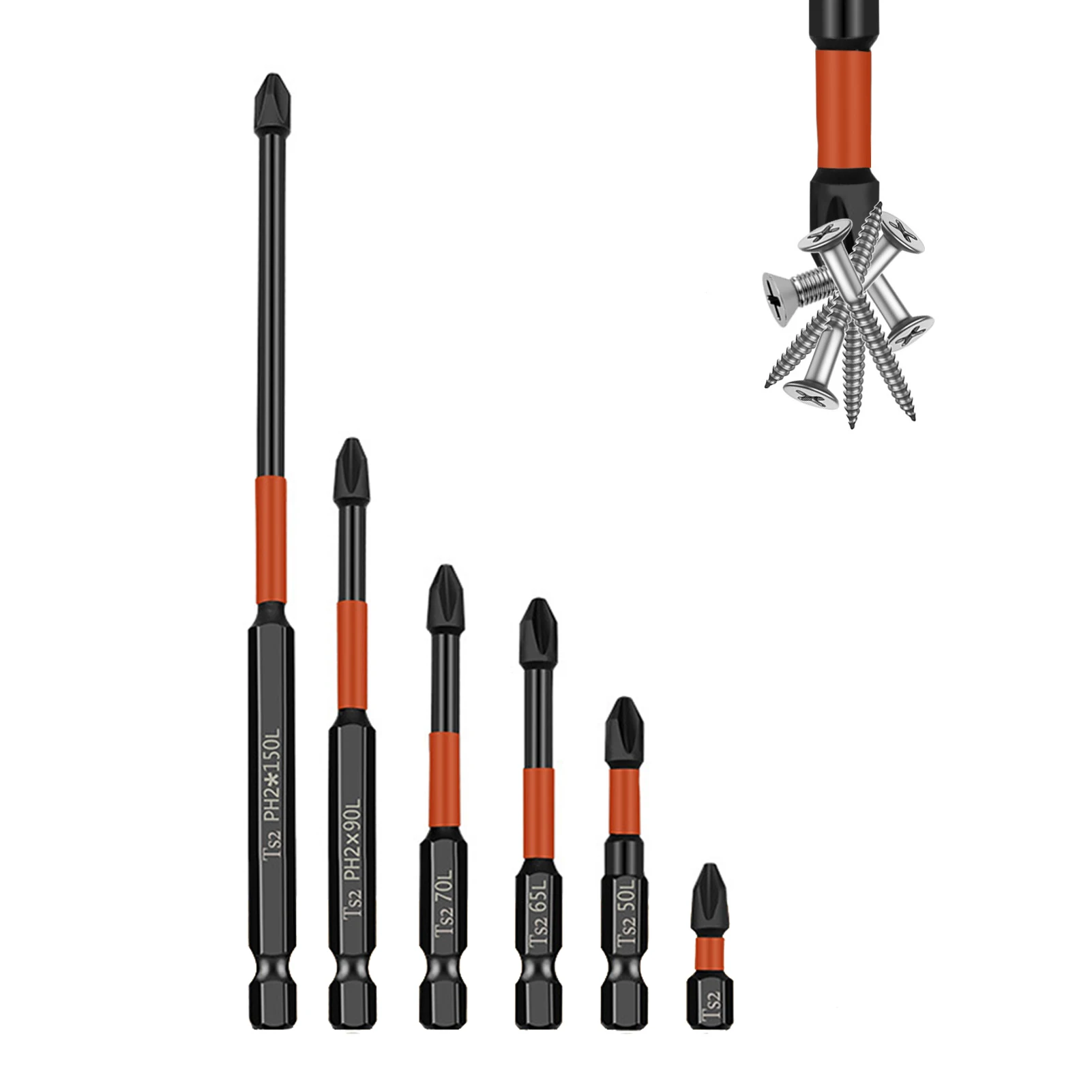 

6 шт. шестигранный хвостовик универсальный твердый энергосберегающий инструмент Сильный магнитный Домашний набор отверток высокий крутящий момент Противоскользящий