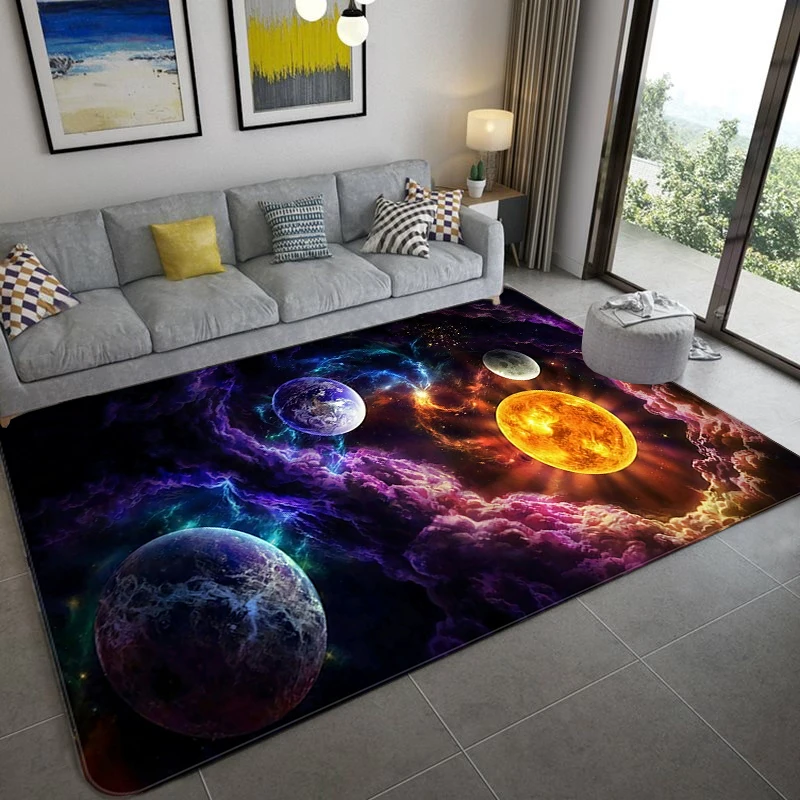 

3D напольный коврик с изображением космоса, Вселенной, планеты, ковер для гостиной, большой размер, мягкий ковер для спальни, детский коврик для туалета, напольный коврик, пушистый коврик