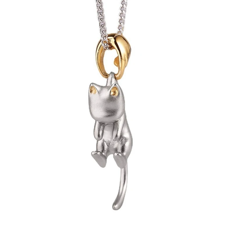 

Lovely Cat Pendant Necklace Animal Neck Chain Fashion Statement Jewelry 57BD