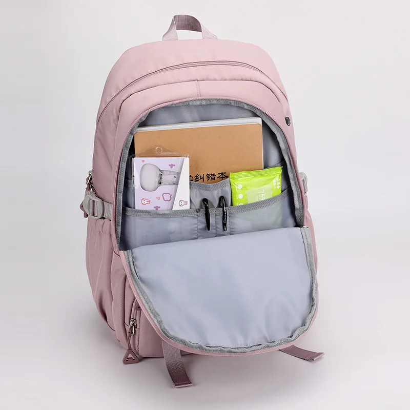 2022 Kawaii Girls Anti-Theft School Bags Backpack for Teenage Women Nylon Waterproof Laptop Bagpack Multi-layer Pockets 20-35L