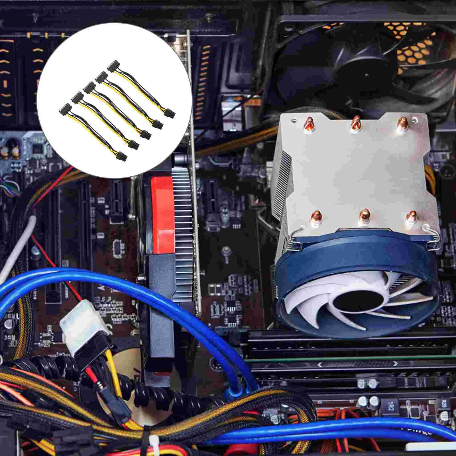 

Power Cable Cord Gpugraphics Adapter Extension 6Pin 15Pin Pin Accessory Pci E Splitter Pcie Wire