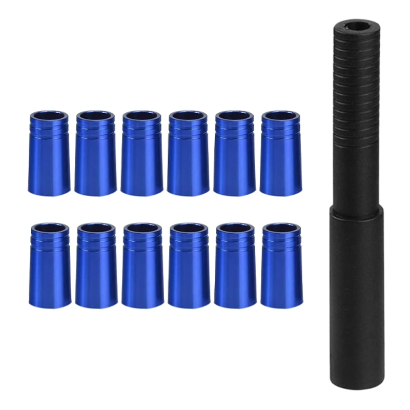 

1X Golf Club Shaft Extension Stick For Graphite Shafts & 12Pcs Golf Ferrules .370 Aluminum 25Mm