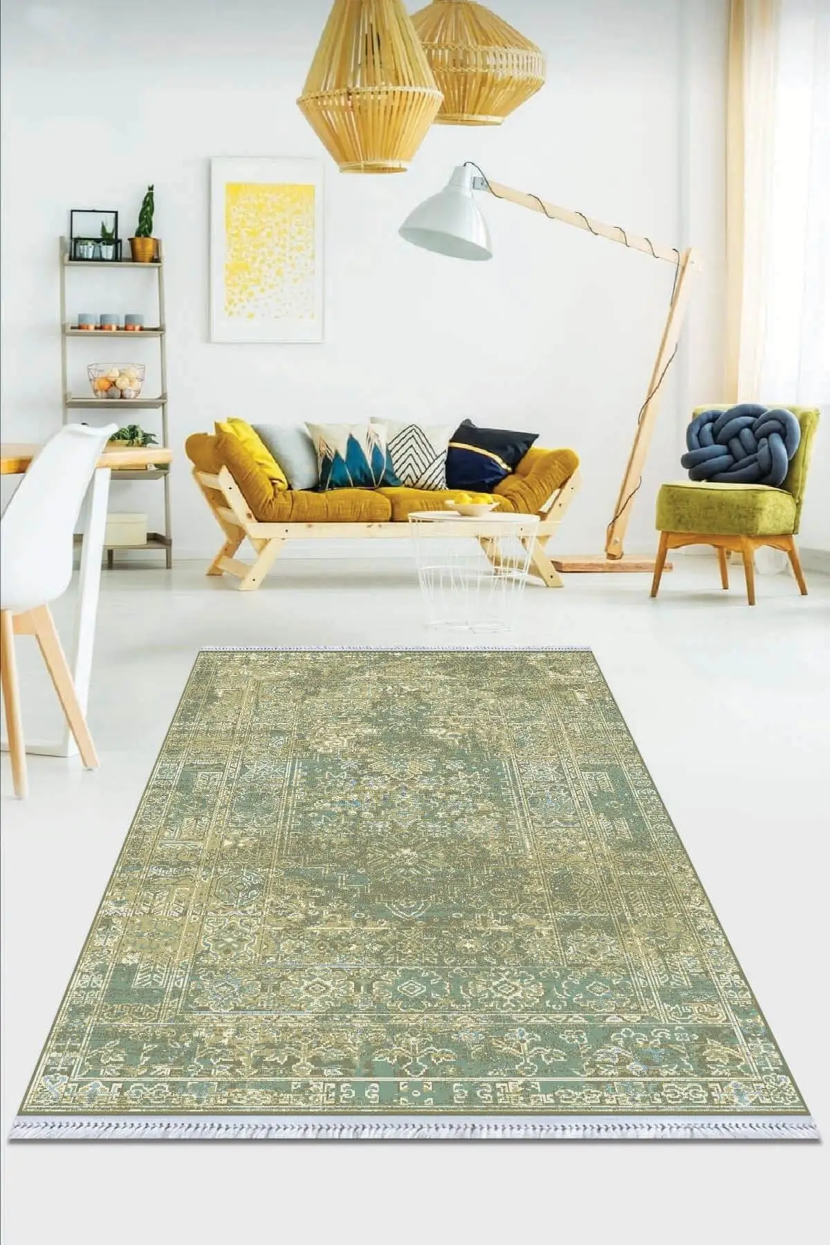 

Хлопковый нескользящий коврик, высококачественный богемный ковер ручной работы, тканый хлопковый ковер, Стирка в стиральной машине, Роскош...