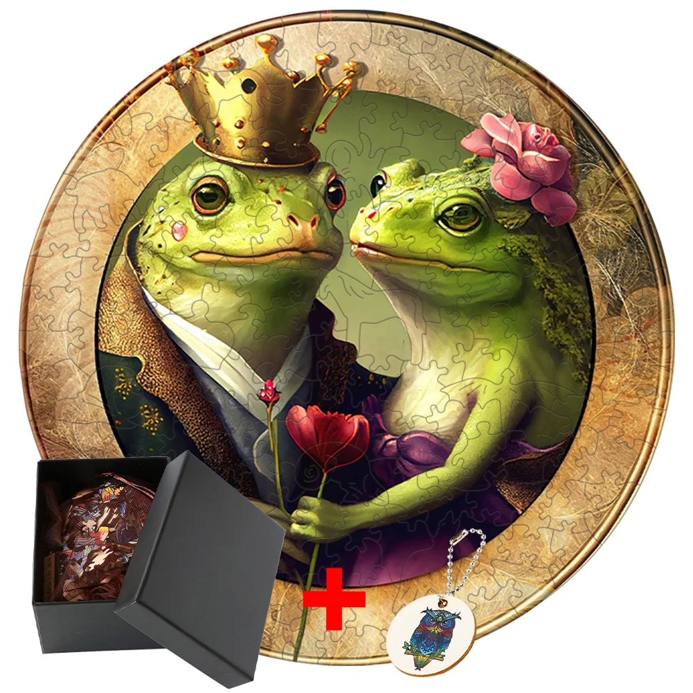 Нестандартный деревянный пазл-лягушка обучающий подарок для взрослых детские