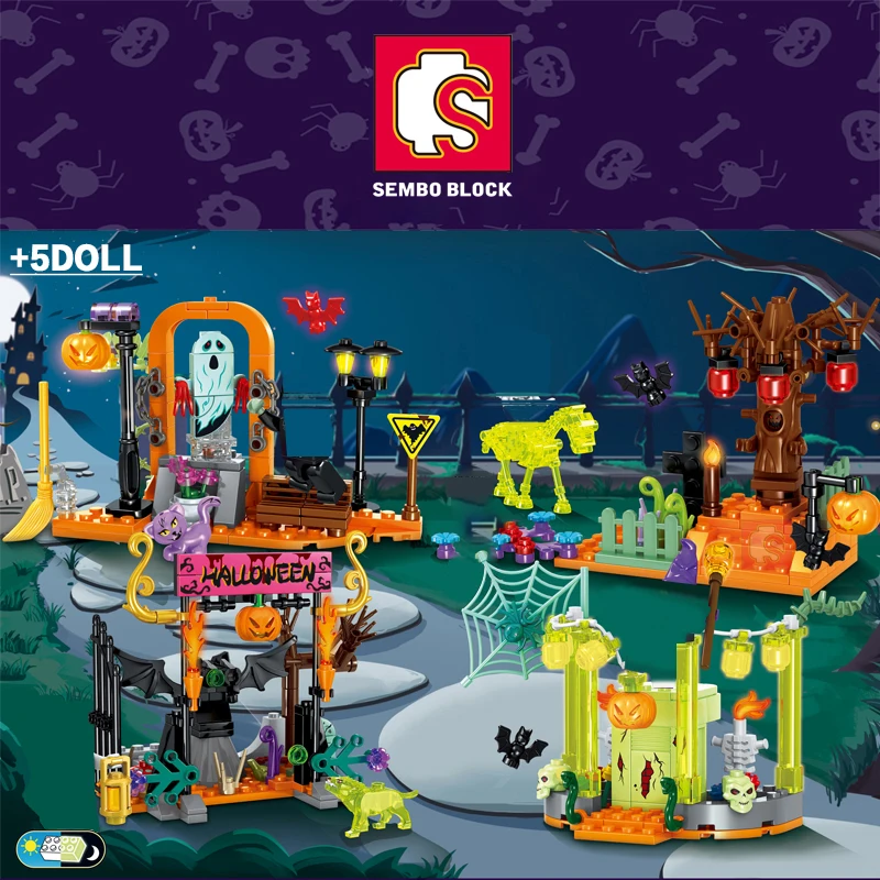 SEMBO Хэллоуин привидение тыква летучая мышь игрушки Кирпичи вечерние ные блоки DIY