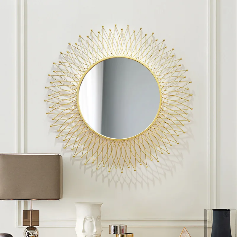 

American Decorative Mirror Round Entrance Mirror Living Room Background Wall Hanging Mirror Sunglasses Dining Cabinet Mirror