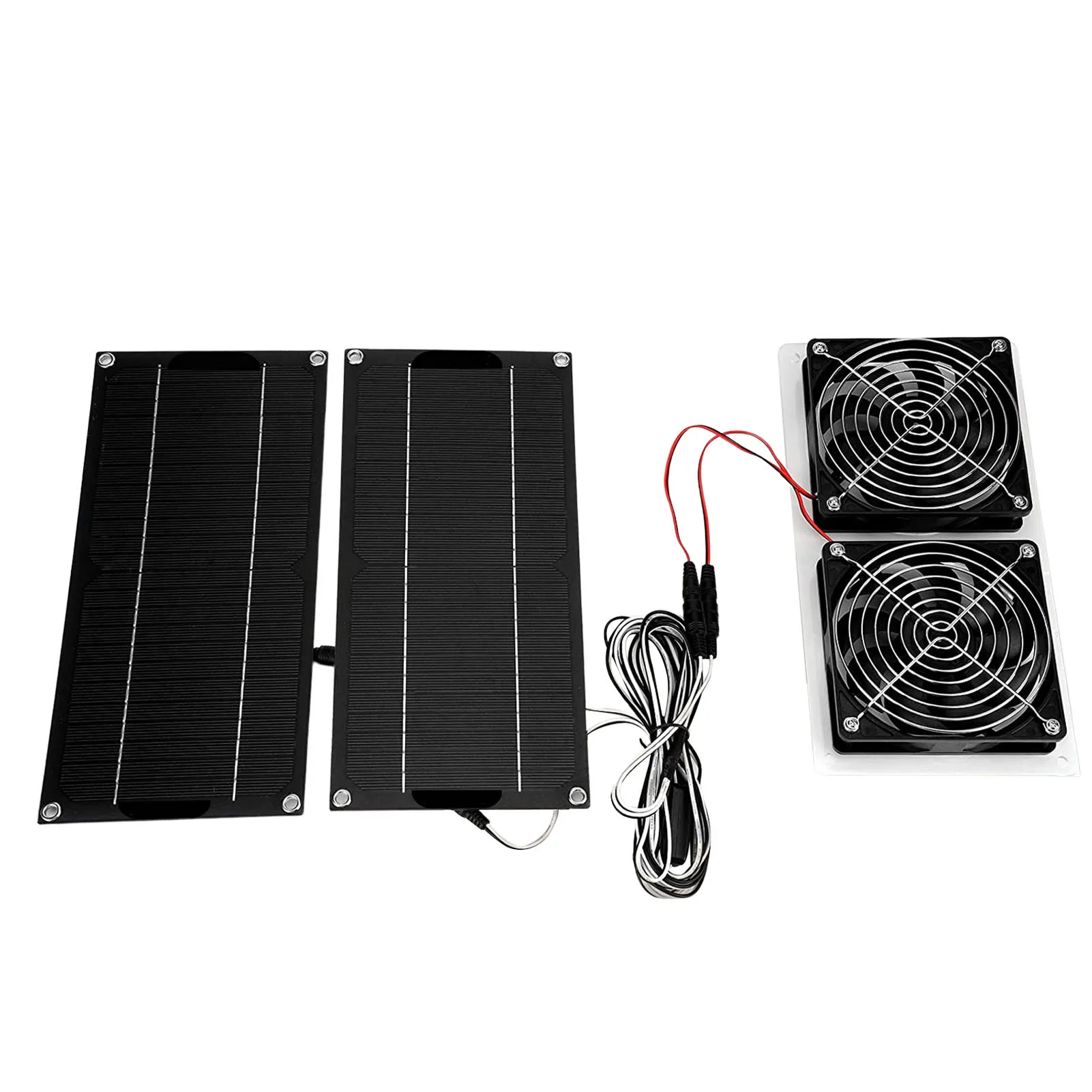 

10W Solar Plane Fan Solar Powered Dual Fan Kit 10W Outdoor Solar Panel Powered Dual Fans With Cable For Cooling And Ventilation