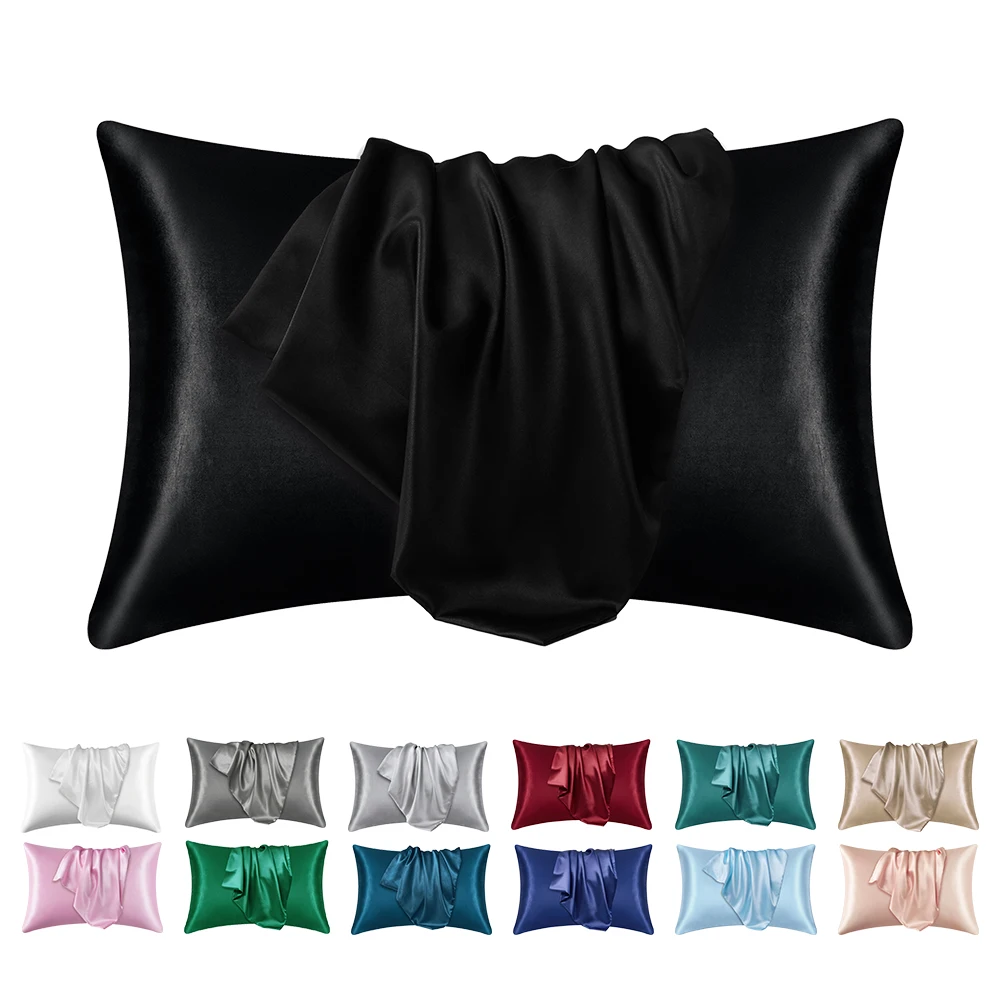 

100% Satin Pillowcase Mulberry Silk Pillow Case with Envelope Closure Beauty Pillow Cover Comfortable Bedding Pillow Cases Cover