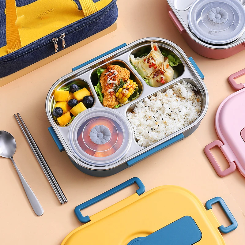 

Japanese Portable Lunch Box 18/8 Stainless Steel Food Container For Kids School Picnic Bento Lunch Box Food Storage Box