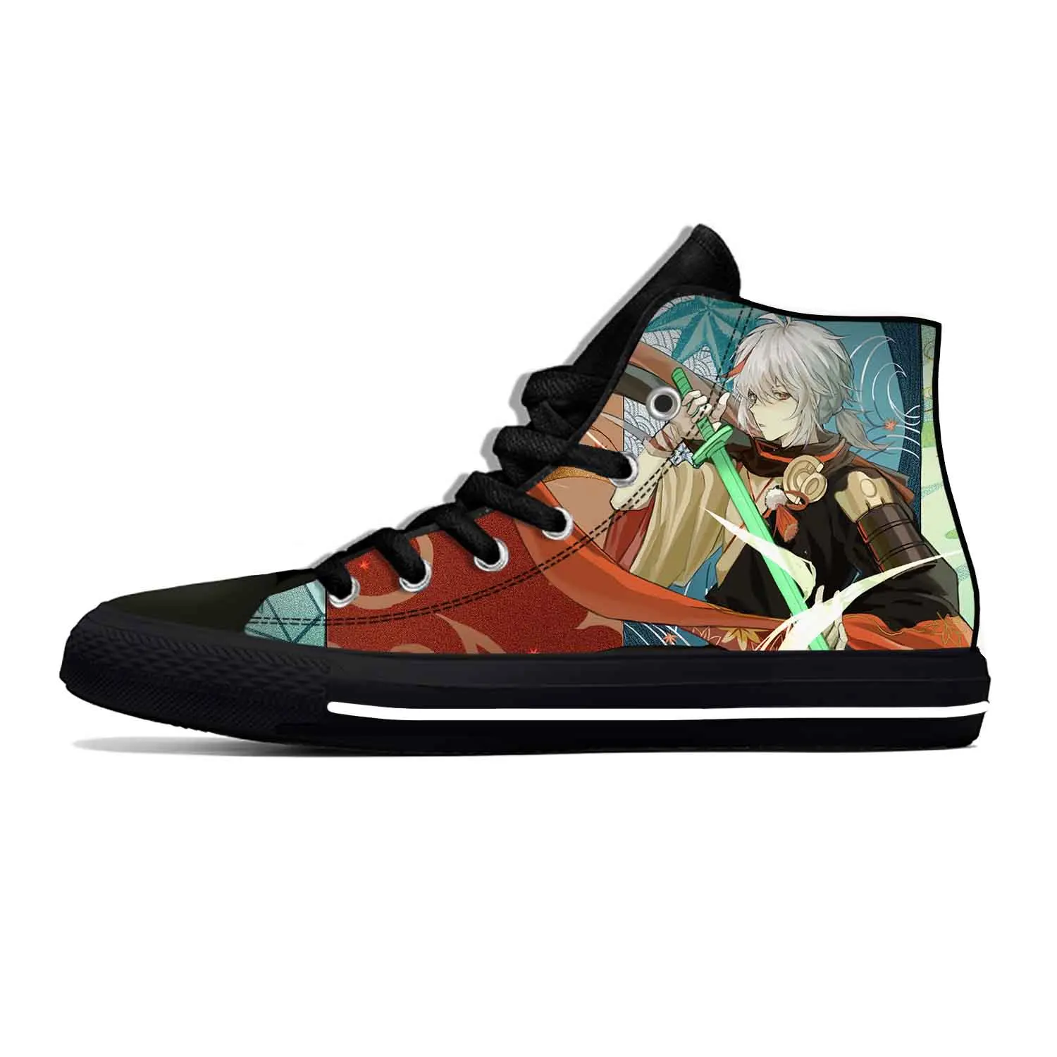 

Hot Anime Cartoon Genshin Impact Kaedehara Kazuha Casual Shoes High Top Breathable Men Women Sneakers Lightweight Board Shoes
