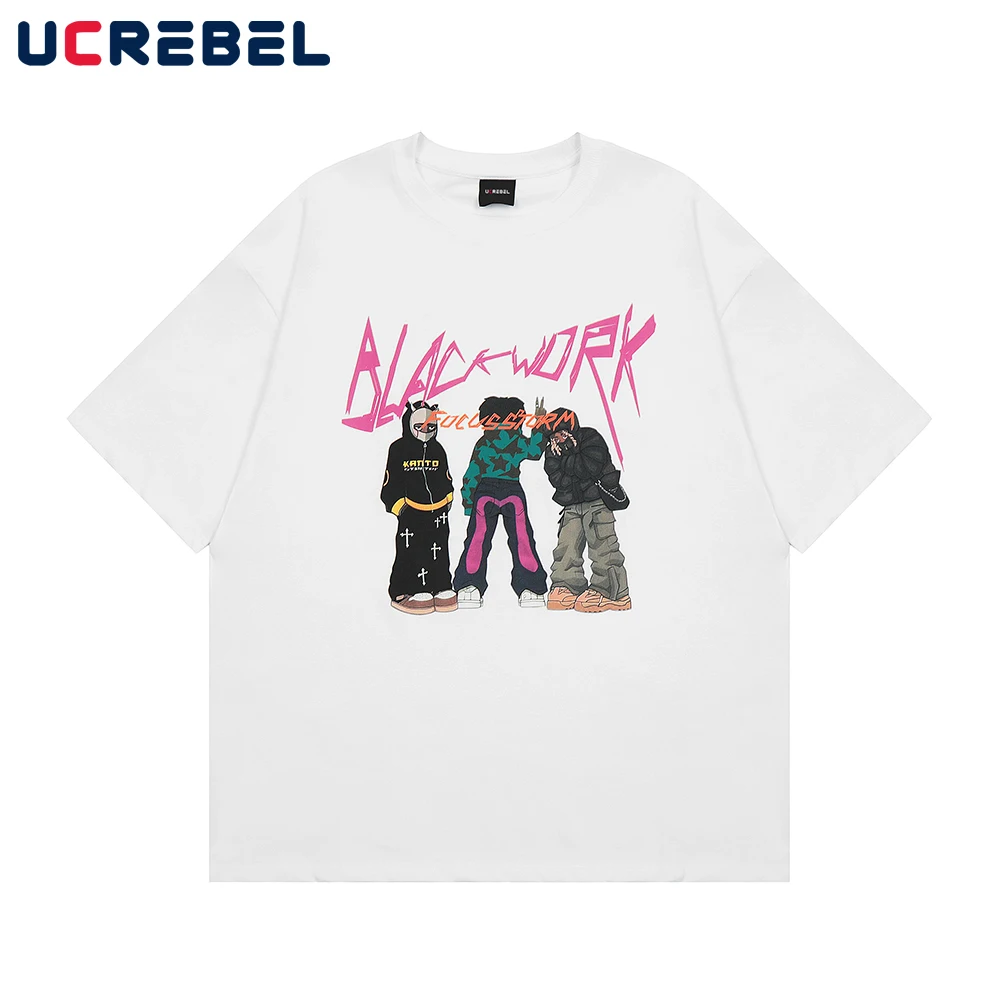 

Мужская свободная футболка с коротким рукавом и круглым вырезом